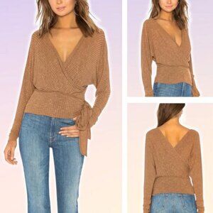NWT FREE PEOPLE We The Free East Coast Wrap Sweater Size Small Morccan Spice